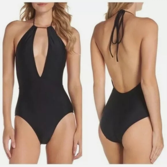Ted Baker Other - Ted Baker Large Black Monokini Halter Swimsuit Pik